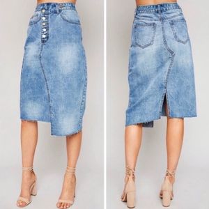 Jean Skirt denim skirt asymetric